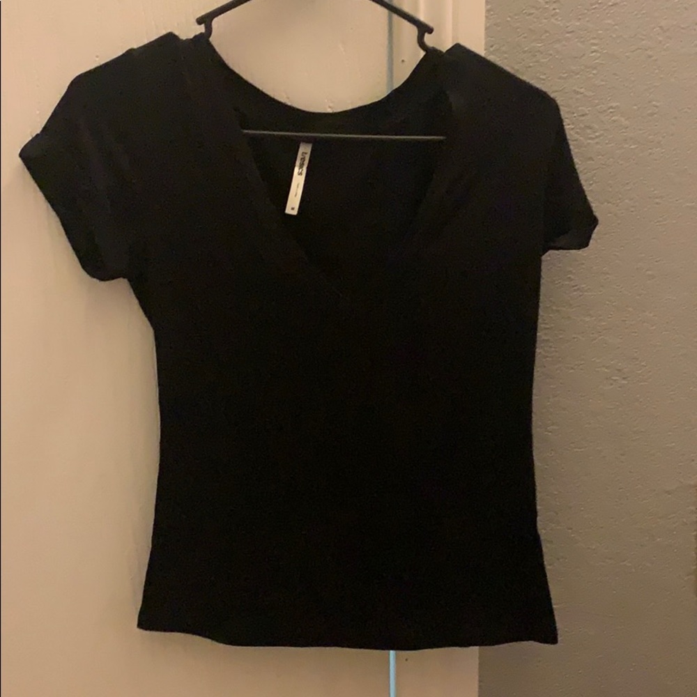Black V-neck Shirt